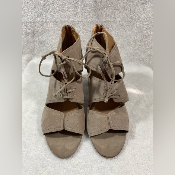 Franco Sarto - Tan Suede/Leather Heeled Sandals - 7M - Picture 3 of 12